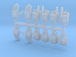 Mech Suit Hands (4-Finger) V1.1 in Clear Ultra Fine Detail Plastic