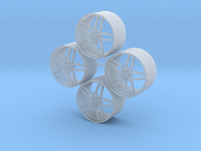 20'' Vossen HC-2 wheels in 1/24 scale in Clear Ultra Fine Detail Plastic