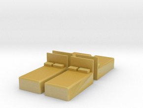 Twin Bed (x4) 1/87 in Tan Fine Detail Plastic