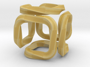 Infinity Cube - Twisted (1 Inch) in Tan Fine Detail Plastic
