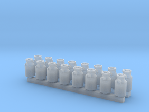 16 Milchkannen (N 1:160) in Clear Ultra Fine Detail Plastic