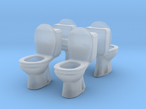 Toilet WC (x4) 1/43 in Clear Ultra Fine Detail Plastic