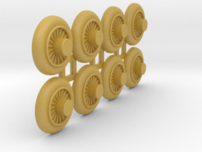 Wooden Railway Wheel - Full Size - 8 Pack in Tan Fine Detail Plastic