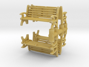 Bench (4 pieces) 1/87 in Tan Fine Detail Plastic