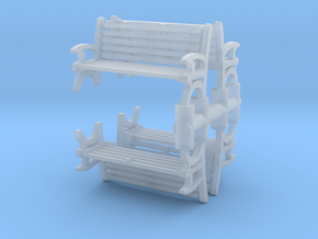 Bench (4 pieces) 1/87 in Clear Ultra Fine Detail Plastic