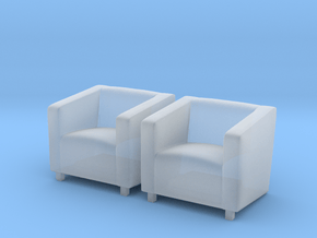 ArmChair 02. 1:48 Scale  in Clear Ultra Fine Detail Plastic