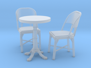 1:24 Cafe Table and Chair Set in Clear Ultra Fine Detail Plastic