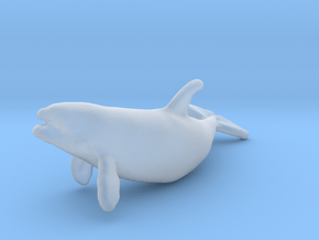 Killer Whale 1:350 Female with mouth open 2 in Clear Ultra Fine Detail Plastic