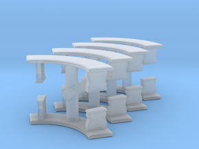 Curved Garden Bench (x8) 1/76 in Clear Ultra Fine Detail Plastic