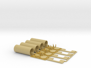 TankTainer2 - Set of 4 - Zscale in Tan Fine Detail Plastic