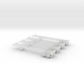 40 foot Chassis - Set of 4 - Zscale in Clear Ultra Fine Detail Plastic