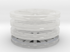 Large Spoked Wheel Set - Z scale in Clear Ultra Fine Detail Plastic