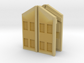 Factory Walls - Angled Roof - Z scale in Tan Fine Detail Plastic