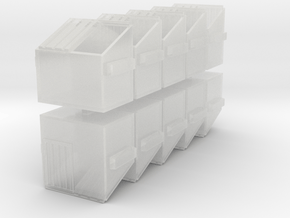 Dumpster - Set of 10 - Z scale in Clear Ultra Fine Detail Plastic