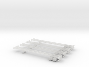 53 foot Container Chassis II - Set of 4 - Z scale in Clear Ultra Fine Detail Plastic