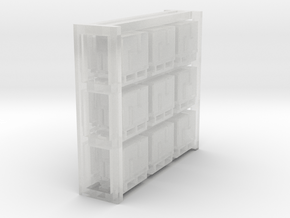 Pallets with Boxes - Set of 9 - Zscale in Clear Ultra Fine Detail Plastic