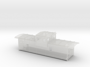 DMIR Caboose Early (no floor) - Nscale in Clear Ultra Fine Detail Plastic