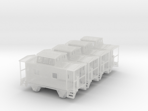 Bobber Caboose - Set of 4 - Zscale in Clear Ultra Fine Detail Plastic