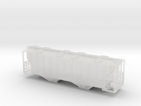 100 Ton Two Bay Covered Hopper - Zscale in Clear Ultra Fine Detail Plastic