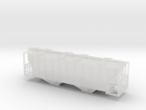 100 Ton Two Bay Covered Hopper - Nscale in Clear Ultra Fine Detail Plastic