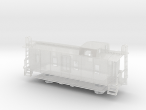 Illinois Central Side Door Caboose - Nscale in Clear Ultra Fine Detail Plastic