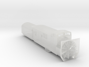 Railroad SnowPlow With Tender - Nscale in Clear Ultra Fine Detail Plastic