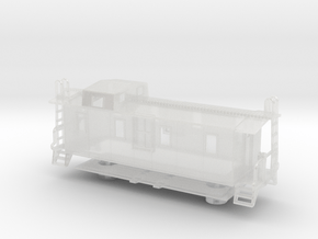 Illinois Central Side Door Caboose II - Zscale in Clear Ultra Fine Detail Plastic
