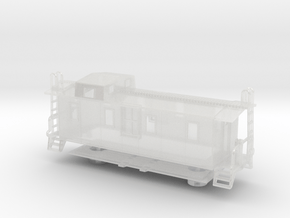 Illinois Central Side Door Caboose II - Nscale in Clear Ultra Fine Detail Plastic