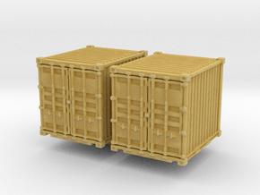 10ft Shipping Container (x2) 1/160 in Tan Fine Detail Plastic