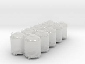 Cement Container - Set of 10 - HOscale in Clear Ultra Fine Detail Plastic