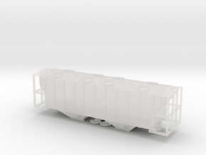 100 ton Two Bay Covered Hopper - HOscale in Clear Ultra Fine Detail Plastic