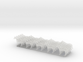 Horses - Set of 25 - Nscale in Clear Ultra Fine Detail Plastic
