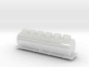 Six Dome Tank Car - Nscale in Clear Ultra Fine Detail Plastic