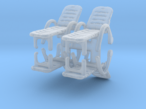 Deck Chair (x4) 1/64 in Clear Ultra Fine Detail Plastic