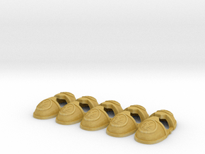 Galactic Knights V10 Primus Rimmed Shoulder Pads in Tan Fine Detail Plastic