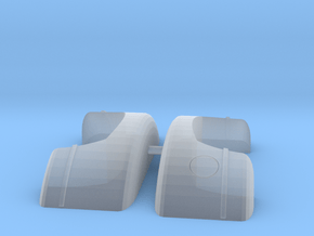 1/64 scale dually fenders in Clear Ultra Fine Detail Plastic