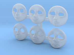 HO Edward Face Pack #1 in Clear Ultra Fine Detail Plastic