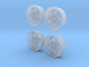 1988-9 Corvette Challenge wheels (4) 1:24 in Clear Ultra Fine Detail Plastic