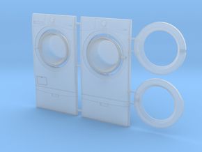 Washer & Dryer Set 01. 1:12 Scale  in Clear Ultra Fine Detail Plastic