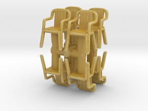 Plastic Chair (x8) 1/87 in Tan Fine Detail Plastic