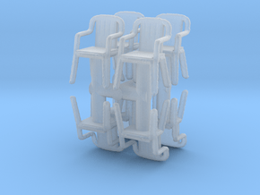 Plastic Chair (x8) 1/87 in Clear Ultra Fine Detail Plastic