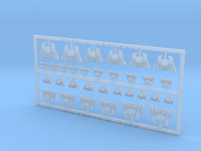 Skull & Wings 3 Vehicle Icons x32 in Clear Ultra Fine Detail Plastic