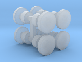 8 Buffers for Wooden Railway Trains in Clear Ultra Fine Detail Plastic