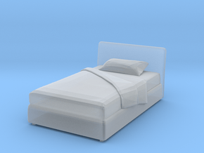Modern Miniature 1:48 Bed in Clear Ultra Fine Detail Plastic