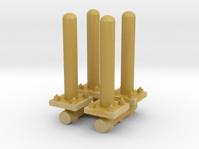 Safety Poles (x4) 1/35 in Tan Fine Detail Plastic