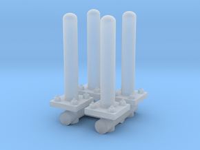 Safety Poles (x4) 1/35 in Clear Ultra Fine Detail Plastic