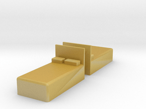 Twin Bed (x2) 1/72 in Tan Fine Detail Plastic