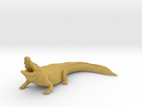 Nile Crocodile 1:12 Lifted head with mouth open in Tan Fine Detail Plastic