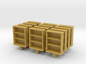 Wooden Bookcase (x12) 1/200 in Tan Fine Detail Plastic