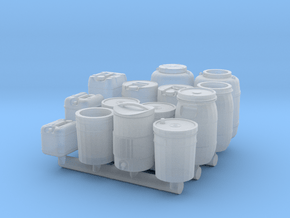 1/43 scale liquid containers in Clear Ultra Fine Detail Plastic